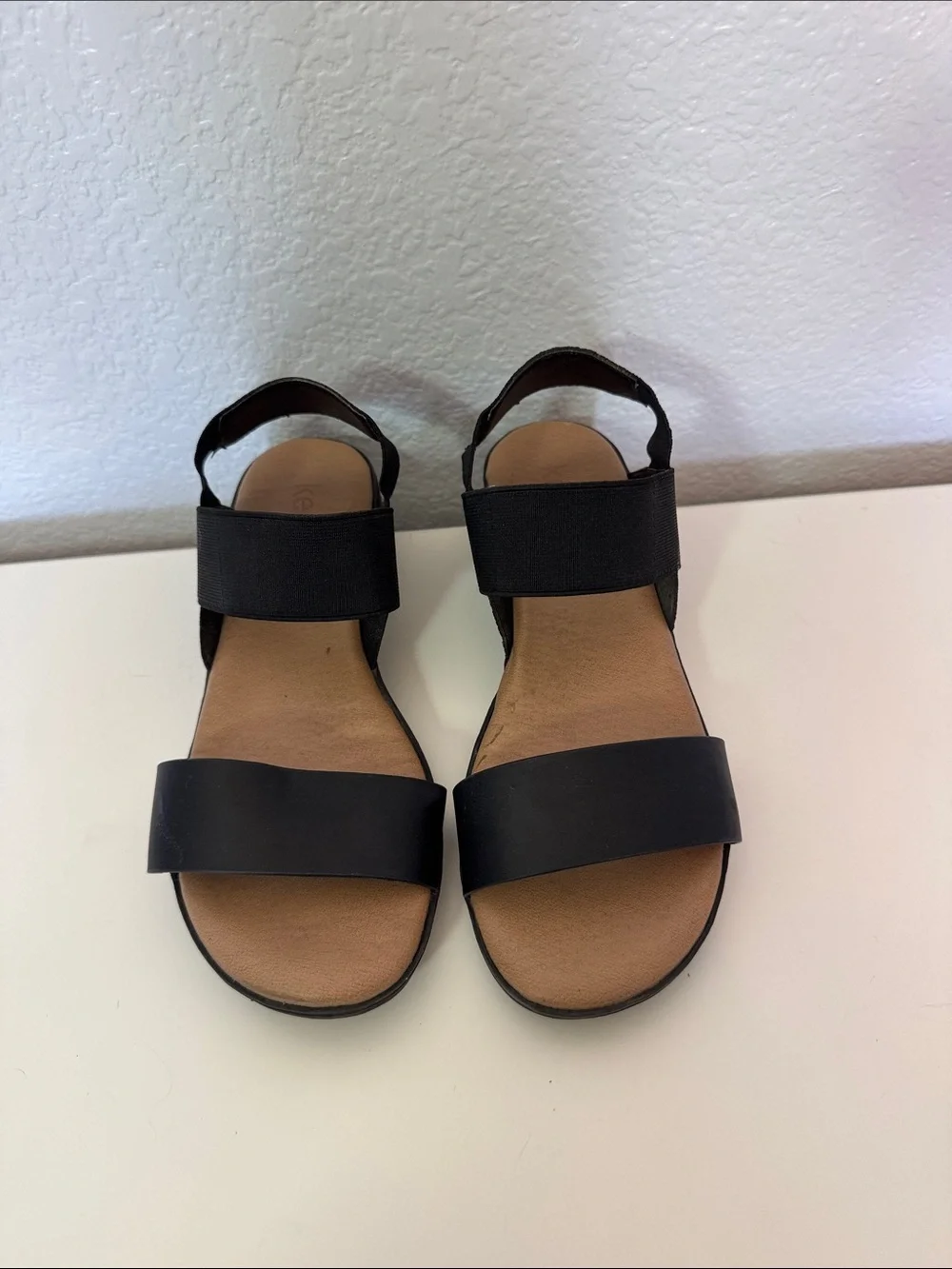 Kensie Everlee Black Wedge Slingbacks